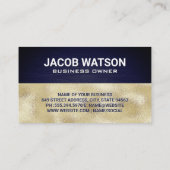 モノグラム |ゴールデンフォイル |メタリックテクスチャ(青) 名刺 (裏面)