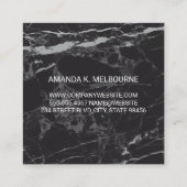 モノグラム | ゴールデンフォイル| 黒大理石 スクエア名刺 (裏面)