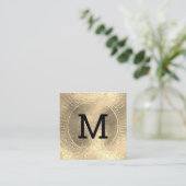 モノグラム | ゴールデンフォイル| 黒大理石 スクエア名刺 (スタンド正面)