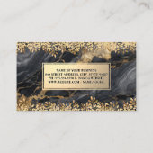 モノグラム |ゴールドフォイル離れ |黒い大理石 名刺 (裏面)