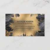 モノグラム | ゴールドフォイル（ばちゃばちゃ）跳ねる | 大理石 名刺 (裏面)