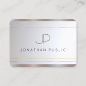 モノグラム ゴールド シルバー エレガント テンプレート モダン 名刺 (正面)