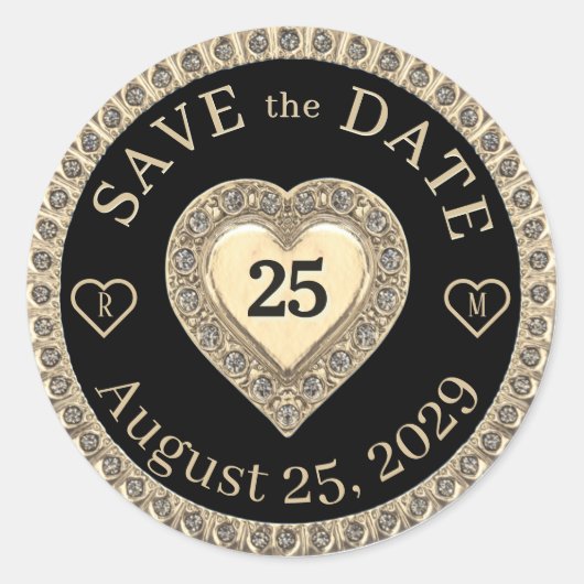 モノグラム ゴールド シール Save the Date (正面)