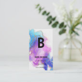 モノグラム |ゴールド・フォイル |水彩 名刺 (スタンド正面)