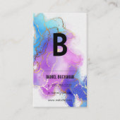 モノグラム |ゴールド・フォイル |水彩 名刺 (正面)