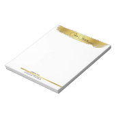 モノグラム ゴールド ブラック シック モダン スクリプト ミニマリスト ノートパッド (回転)