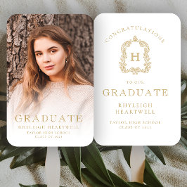 モノグラム ゴールド ホワイト フォト 卒業 ハンドファン