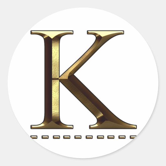 モノグラム ゴールド K 文字 ステッカー (正面)