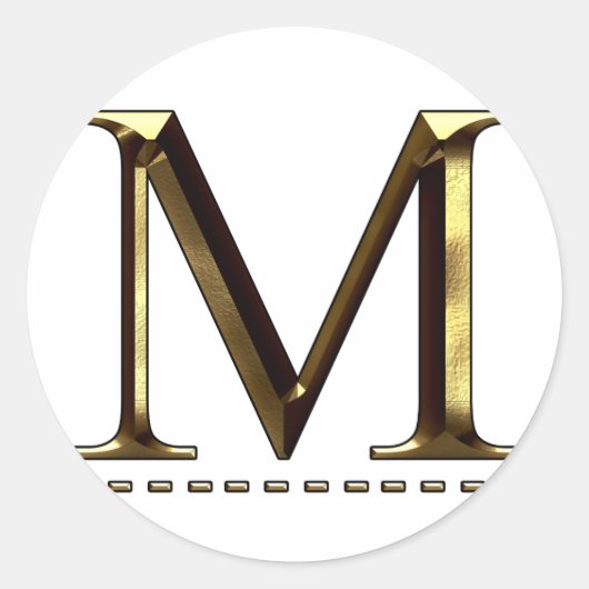 モノグラム ゴールド M 文字 ステッカー (正面)