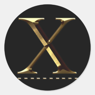 モノグラム ゴールド X 文字 ステッカー