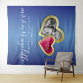 モノグラム サファイアブルー ルビーレッド バレンタインフォト タペストリー (インサイチュ(横))