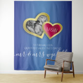 モノグラム サファイアブルー ルビーレッド バレンタインフォト タペストリー (インサイチュ)