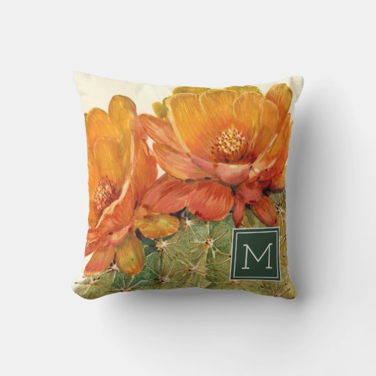 モノグラム|サボテンの花 クッション (正面)