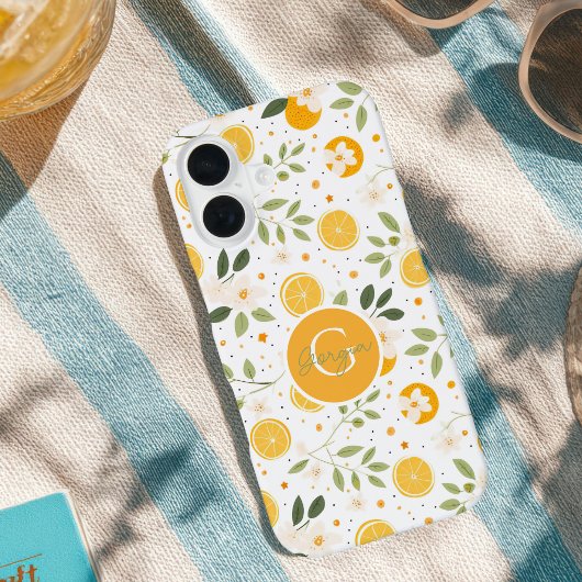 モノグラム サマー レモン柄 iPhoneケース iPhone 16ケース