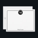 モノグラム サークル おしゃれ スクリプト ガーリー ノートカード<br><div class="desc">このかわいいデザインは、上のサークルにモノグラムのイニシャル、下に名前やテキストを入れるスペースがあるシンプルな枠線が特徴です。デザイン要素の調整やテキストの変更を希望する場合は、カスタマイズボタンをクリックしてください! このデザインのバリエーションや追加の色、関連商品は、zazzle.com/store/doodleluluでご覧いただけます。 あなただけのユニークな商品を作成するために、このデザインを特定の商品に適用したい場合は、お問い合わせください! DoodleLulu by 2 june bugsのデザインをご覧いただき、誠にありがとうございます!</div>