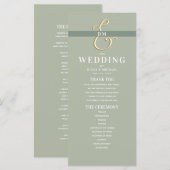 モノグラム サージ グリーン 結婚式プログラム (正面/裏面)