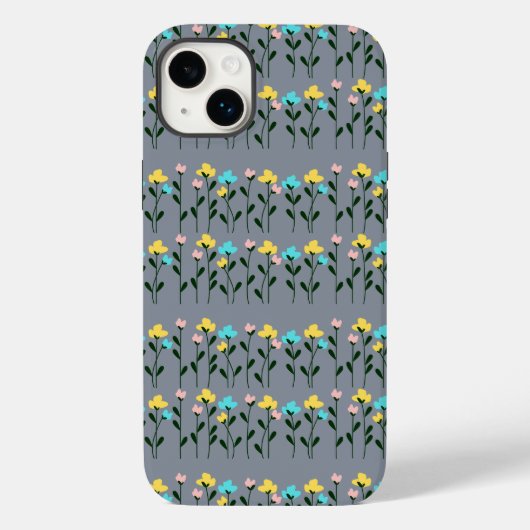 モノグラム シック グレー 花柄 Case-Mate iPhoneケース (裏面)