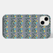 モノグラム シック グレー 花柄 iPhoneケース (裏面横)