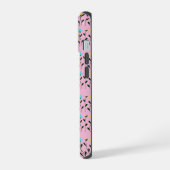 モノグラム シック グレー 花柄 iPhone 15ケース (左側面)