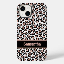 モノグラム シック ローズゴールド ブラックヒョウ柄 Case-Mate iPhone 14ケース