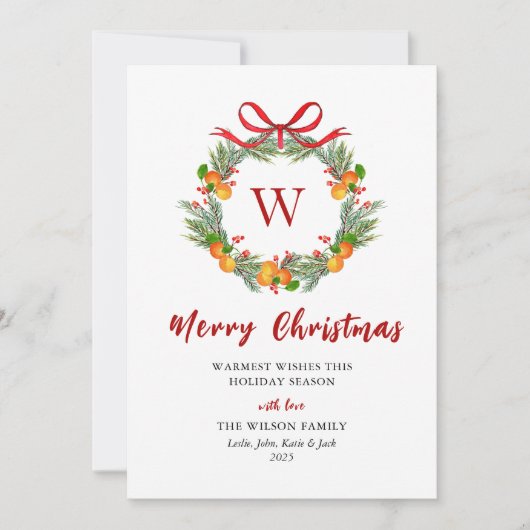 モノグラム シトラス リース 写真なし クリスマス (正面)