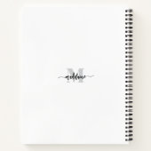 モノグラム シルバー ホワイト ブラック 個人用 ノートブック (裏面)