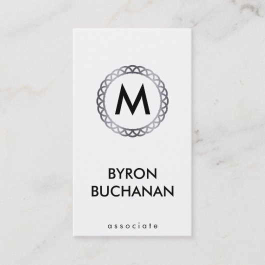 モノグラム |シルバー 名刺 (正面)