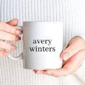 モノグラム | シンプルエレガント白黒イニシャル名 コーヒーマグカップ