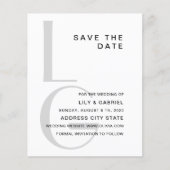 モノグラム.シンプルタイポグラフィ結婚式の日付を保存 (正面)