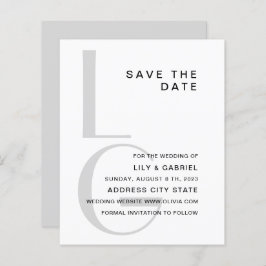 モノグラム.シンプルタイポグラフィ結婚式の日付を保存