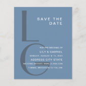 モノグラム.シンプルタイポグラフィ結婚式の日付を保存 (正面)