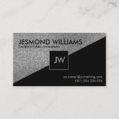 モノグラム – ジオメトリックシルバー – 会計サービス 名刺 (正面)
