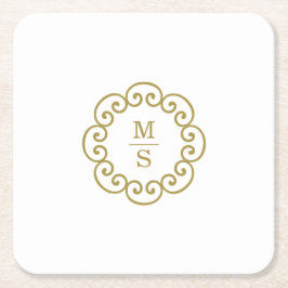 モノグラム スクエアペーパーコースター