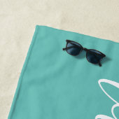 モノグラム スクリプト ティール ビーチ タオル (インサイチュ)