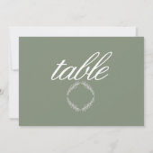 モノグラム スクリプト ブランチ セージグリーン 結婚式 テーブル 招待状 (裏面)