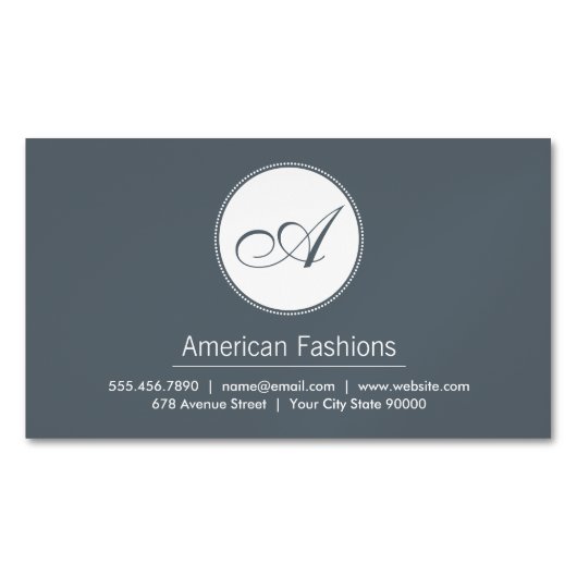 モノグラム |スクリプト マグネット名刺 (正面)