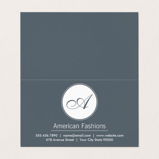 モノグラム |スクリプト 名刺 (外部フラット)