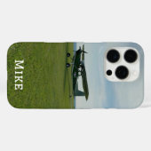 モノグラム スタイリッシュな飛行機の写真 航空 Case-Mate iPhoneケース (裏面 (横))