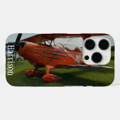 モノグラム スタイリッシュ レッド航空機 写真, 航空 Case-Mate iPhoneケース (裏面 (横))