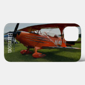 モノグラム スタイリッシュ レッド飛行機 写真 航空 Case-Mate iPhoneケース (裏面 (横))