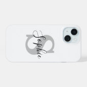 モノグラム スタイリッシュ  iPhone 15ケース (裏面横)