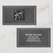 モノグラム |ステッチ済みレザー |大理石 名刺 (正面/裏面)