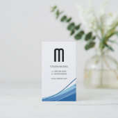 モノグラム | ストライプ | ブルーウェーブ 名刺 (スタンド正面)