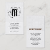 モノグラム |ストライプ |写真家 |カメラ 名刺 (正面/裏面)