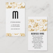 モノグラム |ストライプ |金ゴールド花柄 名刺 (正面/裏面)