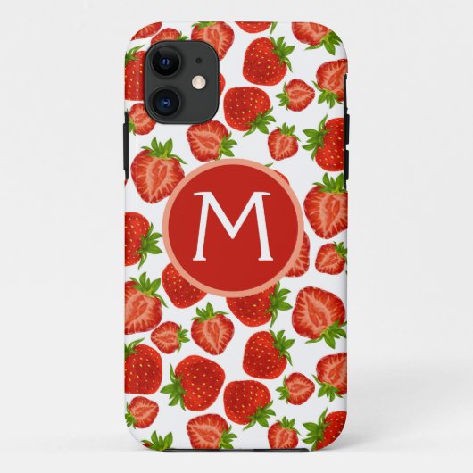 モノグラム ストロベリー いちご iPhoneケース Case-Mate iPhoneケース (裏面)