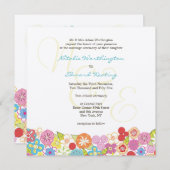 モノグラム スプリング サマー ウェディング 招待状 (正面/裏面)