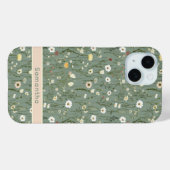 モノグラム セージグリーン イエロー ホワイト ワイルドフラワー ボホー Case-Mate iPhoneケース (裏面 (横))