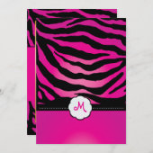 モノグラム/ゼブラストライプの結婚式招待状 招待状 (正面/裏面)