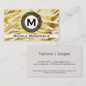 モノグラム |ゼブラ印刷(金ゴールド) 名刺 (正面/裏面)